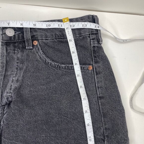 H&M Button Fly Denim Cutoff Distressed Shorts Summer Grunge Festival Size 6 - Picture 7 of 11